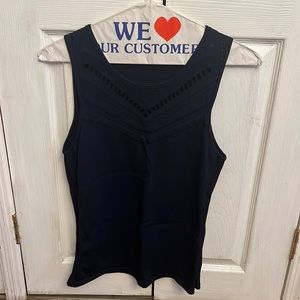 New York & Company 7th Avenue Design Studio Navy Blue Tank Top Size Medium